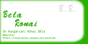 bela ronai business card