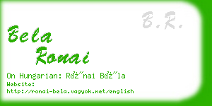 bela ronai business card